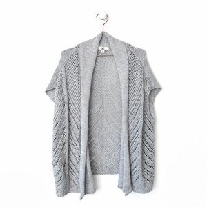 Ya Los Angeles Light Gray Open-Front Cardigan